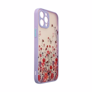 Dizaino dėklas iPhone 12 Pro Max gėlių violetinė