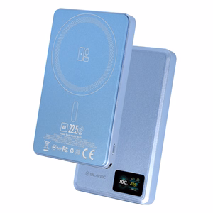 Blavec BJ-03 10000 mAh plonas magnetinis išorinis akumuliatorius su „MagSafe“, 13,5 mm, USB-C, 22,5 W, 3 viename (PBBJ03-MC10LB) (spalva: šviesiai mėlyna; aliuminio korpusas)
