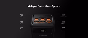 VEGER Išorinė baterija 50000 mAh PD QC3.0 5A 22,5W Tank Lite (W5001) juoda