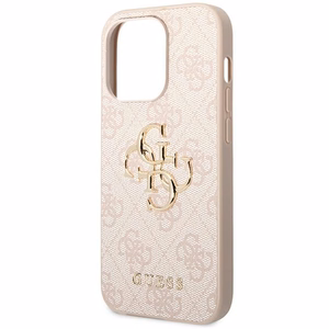 Dėklas Guess PU 4G Metal Logo Apple iPhone 14 Pro Max rožinis