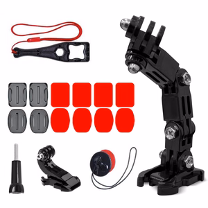 GoPro šalmo tvirtinimo priedų rinkinys GoPro, DJI, Insta360, SJCam, Eken veiksmo kameroms (GoPro Cycling Helmet Chin Holder)