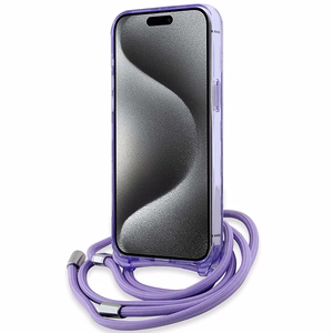 Karl Lagerfeld IML Crossbody Monogram Karl & Choupette Head Magnetinis dėklas iPhone 15 Pro - violetinis