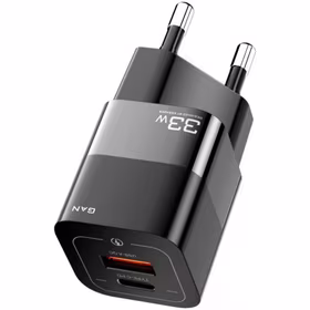 Įkroviklis Essager "GaN Square" juodas 33W (PD / QC3.0)