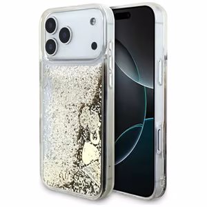 Guess Liq. Glitter 4 Charms Чехол для iPhone 17 Pro Max - золотой