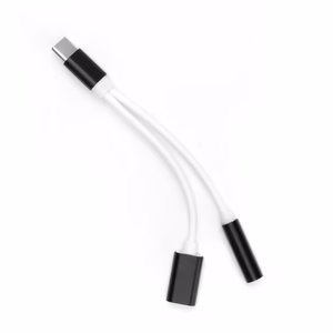 Adapteris AUX 2in1 Type C (vyriškas) į Type C (moteriškas) / Jack 3,5 mm (moteriškas) juodas
