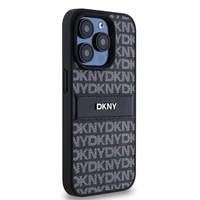 DKNY Odinis mono juostos ir metalinio logotipo dėklas iPhone 15 Pro Max - juodas (m)