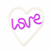 Neon LED Light LOVE HEART violetinis baltas NNE02 Neolia