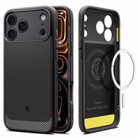 Spigen Rugged Armor Mag Magnetinis dėklas telefonui iPhone 17 Pro Mat - matinė juoda