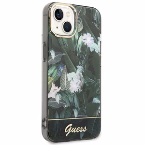 Guess GUHCP14MHGJGHA iPhone 14 Plus 6.7 "žalias/žalias kietas dėklas Jungle Collection