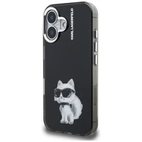 Karl Lagerfeld IML Aquarelle Choupette & Logo iPhone 16 deklas - juodas