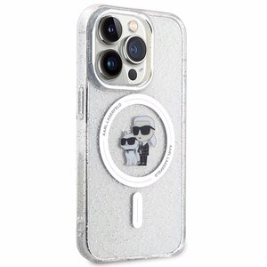 Karl Lagerfeld Karl&Choupette Glitter MagSafe case for iPhone 15 Pro - transparent