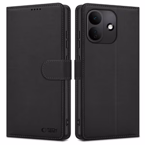 Tech-Protect Wallet dėklas-piniginė, skirtas Xiaomi Redmi Note 17 Pro 5G – matinis juodas
