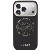 Guess Perforated 4G MagSafe dėklas for iPhone 17 Pro Max - juodas