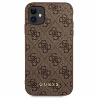 Guess 4G Metal Gold Logo dėklas telefonui iPhone 11 / Xr 6.1" - Rudas