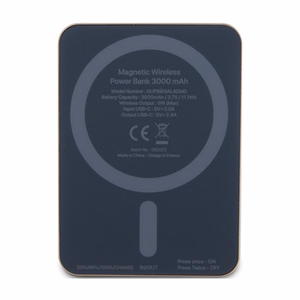 Magnetinė išorinė baterija Guess MagSafe Metal Script Logo 5W 3000mAh (auksinė)