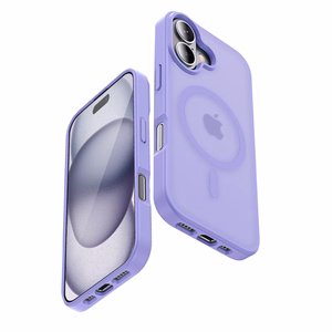 Crong Hybrid Matte Magnetic MagSafe dėklas, skirtas iPhone 17, levandų spalvos