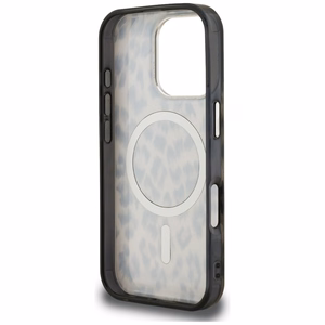 Karl Lagerfeld IML leopardinis raštas magnetinis dėklas iPhone 16 Pro Max - rudas