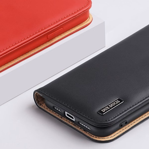 Dux Ducis Hivo odinis atverčiamas dėklas tikros odos piniginė kortelėms ir dokumentams iPhone 14 Pro ruda