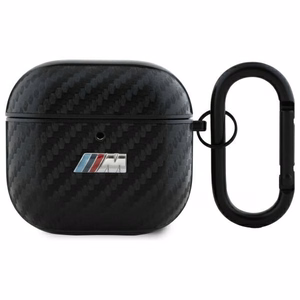 BMW BMA4CMPUCA AirPods 4 dėklas juodas/juodas PU Anglies M Kolekcija