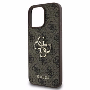 Guess 4G Didelio Logotipo dėklas iPhone 16 Pro Max - ruda