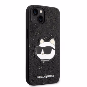 Karl Lagerfeld KLHCP14MG2CPK iPhone 14 Plus 6.7" kietasis dėklas juodas/juodas Blizgus Choupette Patch
