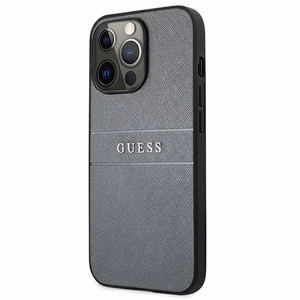 Guess GUHCP13LPSASBGR dėklas iPhone 13 Pro / 13 6,1" Saffiano Strap – pilkas