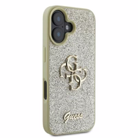 Guess Fixed Glitter Big 4G dėklas telefonui iPhone 16 Plus - auksinis