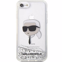 Karl Lagerfeld KLHCI8LNKHCH iPhone 7/8/SE 2020/2022 sidabrinis/sidabrinis kietas dėklas Blizgantis Karl Galva