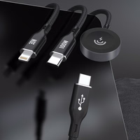 Apple Watch Dudao A12Max+ PD 100W 3in1 įkrovimo kabelis: USB-C Lightning 1.2m - juodas