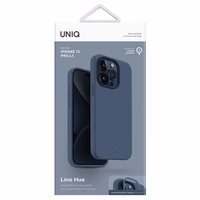 Uniq Lino Hue Magnetinis įkrovimo dėklas telefonui iPhone 15 Pro - tamsiai mėlyna