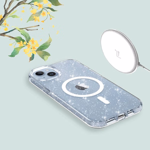 Tech-Protect FlexAir Hybrid Magnetinis iPhone 13/14 dėklas - skaidrus su blizgučiais