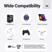 Crong Ultra Compact GaN - USB-C 45W PD 3.0 tinklo įkroviklis with PPS (baltas)