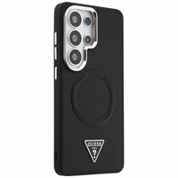 Guess dėklas Embossed Ring Triangle Logo MagSafe skirtas Samsung Galaxy S26 Ultra juodas