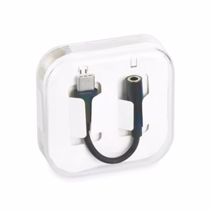 Adapteris AUX Type-C (vyriškas) į Jack 3,5 mm (moteriškas) dėžutėje juodas [DAC]