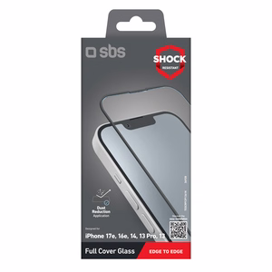 SBS Full Cover grūdintas stiklas, skirtas iPhone 13 / 13 Pro / 14 / 16e / 17e