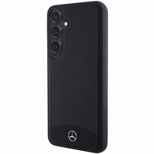Mercedes odinis tekstūrinis ir lygus Magnetinis dėklas telefonui Samsung Galaxy S24 - juodas
