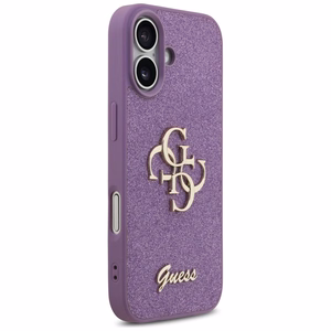 Guess Fixed Glitter Big 4G dėklas telefonui iPhone 17 - violetinis