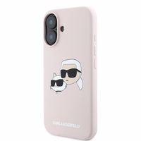 Karl Lagerfeld silikoninis dėklas telefonui Nauble Heads Print Magnetinis iPhone 16 Plus - rožinis
