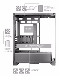 Mars Gaming MCPRISMA kompiuterio korpusas „Midi Tower“ Juoda