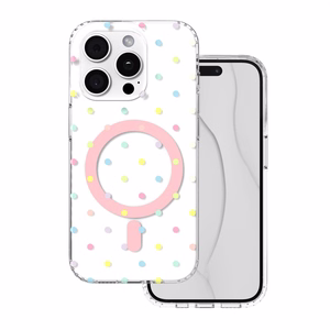 Bubble Dots Mag case for iphone 15 Pro 6,1" white