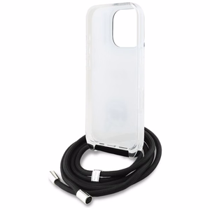 Karl Lagerfeld IML Crossbody Karl&Choupette Head Dėklas for iPhone 16 Pro Max - baltas