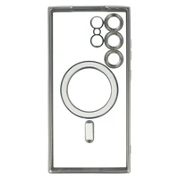 Dėklas telefonui metalinis magnetinis Samsung Galaxy S24 sidabrinis