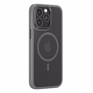 Comma magnetinis dėklas Joy Elegant Mag iPhone 15 Plus telefonui pilkas