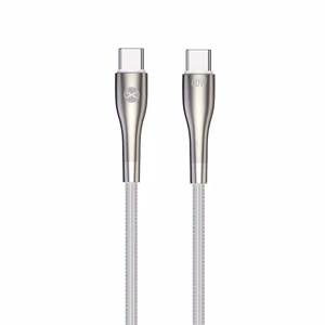 "Forever Sleek" kabelis USB-C - USB-C 1,0 m 60W baltas