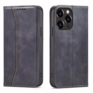 Чехол Magnet Fancy для iPhone 14 Plus с откидной крышкой кошелёк подставка чёрный