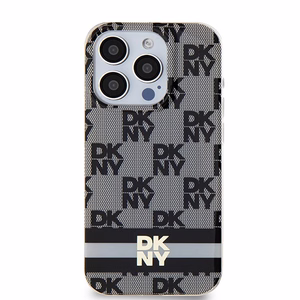 DKNY IML languotas mono raštas ir spausdintos juostelės Magnetinis dėklas iPhone 15 Pro Max - juoda
