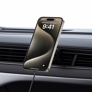 TECH-PROTECT MM15W-V5 MAGNETINIS MAGSAFE PRIETAISŲ SKYDELIO IR VENTILIACIJOS AUTOMOBILINIS LAIKIKLIS BELAIDIS ĮKROVIKLIS 15W JUODAS