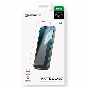 Apsauginis stiklas Titano matinis temperuotas stiklas skirtas iPhone 16 Pro