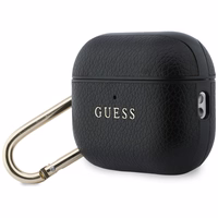 Guess Grained Classic Logo dėklas for AirPods Pro 3 - juodas