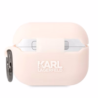 Karl Lagerfeld KLAPRUNIKP AirPods Pro dėklas rožinis/rožinis Silikoninis Karl Head 3D